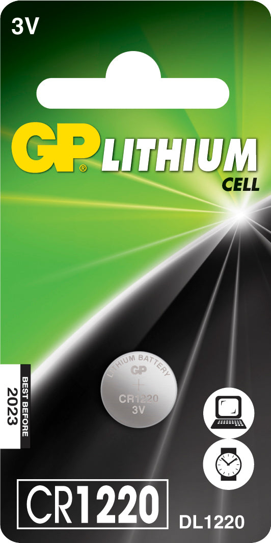 GP LITHIUM BUTTON CELL CR1220GP Batteries For Discount