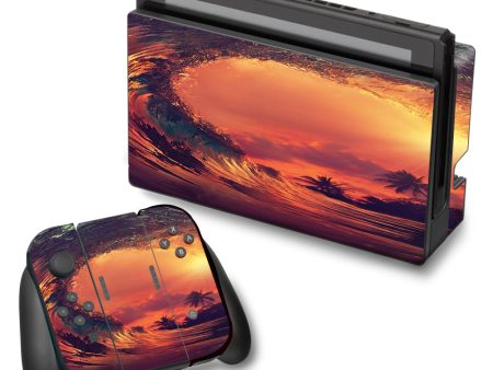 Sunset Through A Tube, Barrel Ride Nintendo Switch Skin For Cheap