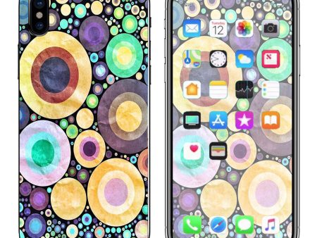 Abstract Circle Canvas  Apple iPhone X Skin For Cheap