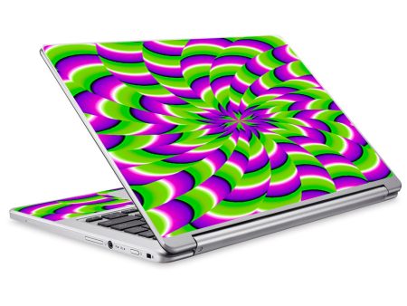 Purple Green Hippy Trippy Psychedelic Motion Swirl Acer Chromebook R13 Skin For Discount