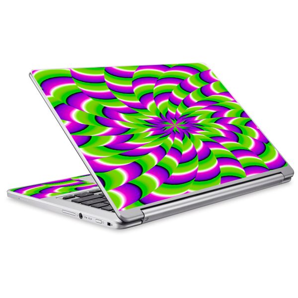 Purple Green Hippy Trippy Psychedelic Motion Swirl Acer Chromebook R13 Skin For Discount