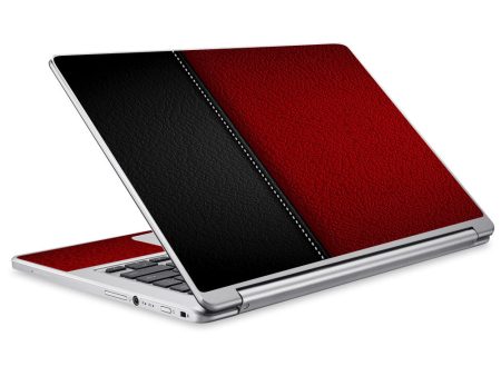 Black And Red Leather Pattern Acer Chromebook R13 Skin on Sale