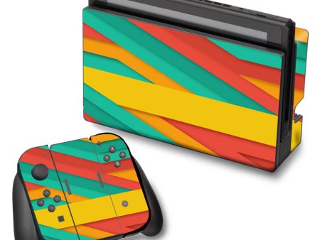 Turquoise Blue Yellow Nintendo Switch Skin For Sale