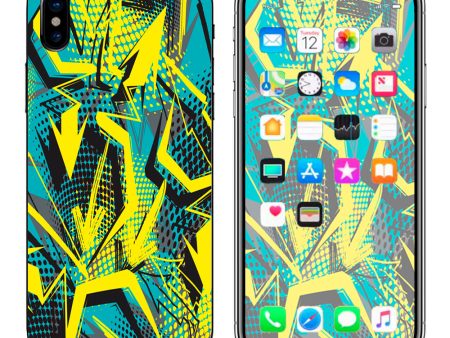 Yellow Blue Pop Art Arrows Apple iPhone X Skin Sale