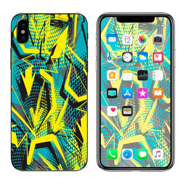 Yellow Blue Pop Art Arrows Apple iPhone X Skin Sale