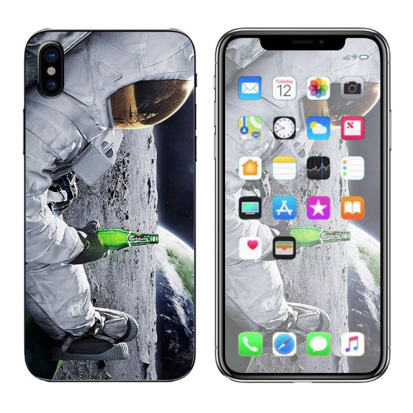 Astronaut Having A Beer Apple iPhone X Skin For Discount