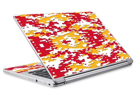 Digi Camo Team Colors Camouflage Red Yellow Acer Chromebook R13 Skin For Sale