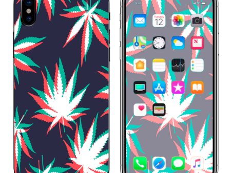 3D Holographic Week Pot Leaf Apple iPhone X Skin For Discount