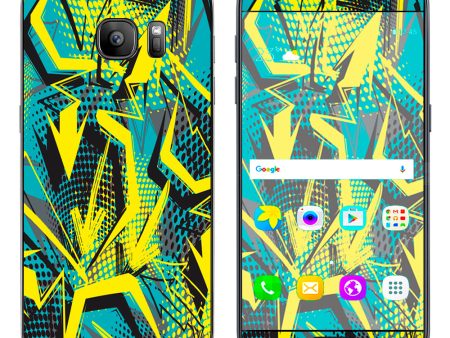 Yellow Blue Pop Art Arrows Samsung Galaxy S7 Skin Sale