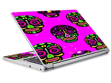 Pink Sugar Skulls Dia De Los Muertos Acer Chromebook R13 Skin For Discount