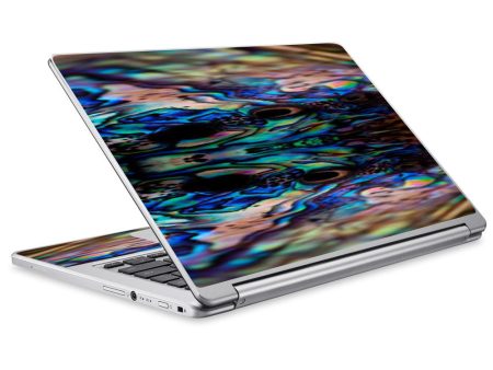 Abalone Blue Black Shell Design Acer Chromebook R13 Skin Discount