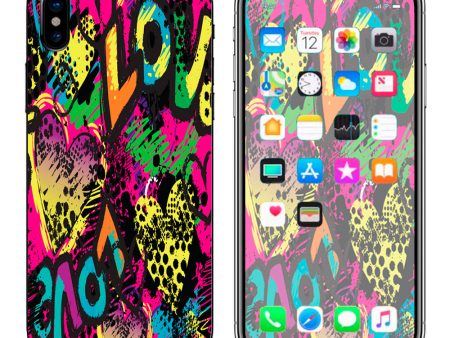 80 S Love Pop Art Neon Apple iPhone X Skin Online now