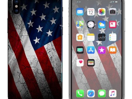 American Flag Distressed  Apple iPhone X Skin on Sale