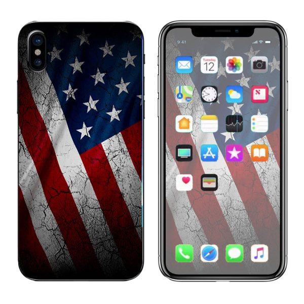 American Flag Distressed  Apple iPhone X Skin on Sale