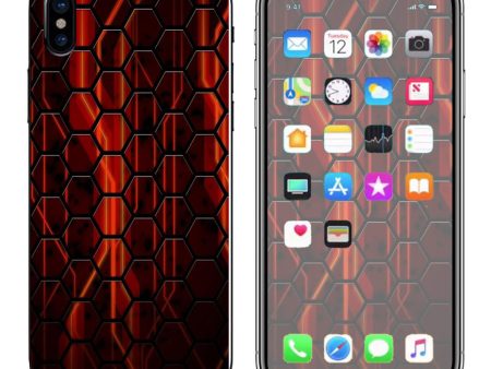 Abstract Red Metal  Apple iPhone X Skin For Sale