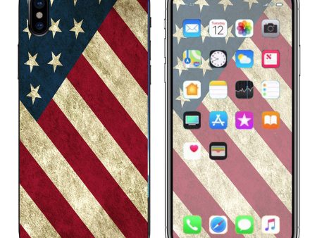 America Flag Pattern Apple iPhone X Skin Online Hot Sale