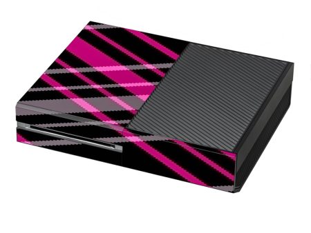 Pink And Black Plaid Microsoft Xbox One Skin For Cheap