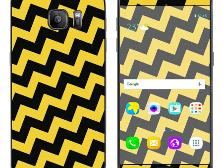 Yellow And Black Chevron Samsung Galaxy S7 Skin Sale