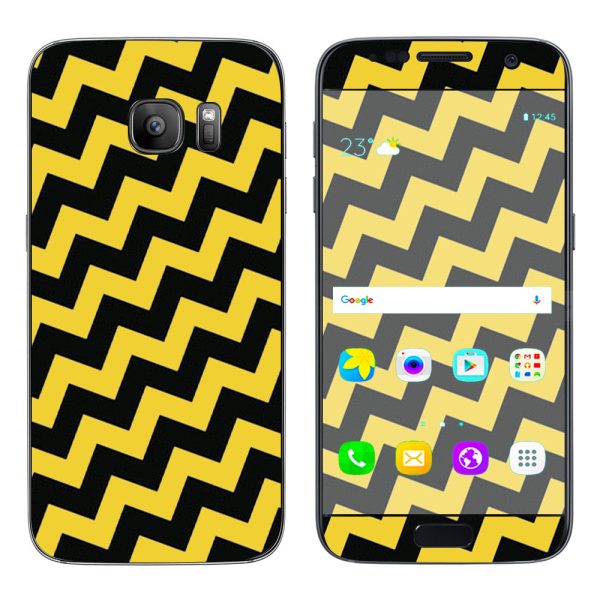 Yellow And Black Chevron Samsung Galaxy S7 Skin Sale