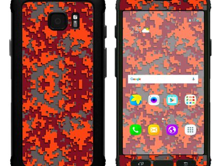 Digi Camo Team Colors Camouflage Orange Red Samsung Galaxy S7 Active Skin Supply