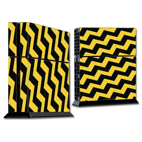 Yellow And Black Chevron Sony Playstation PS4 Skin on Sale