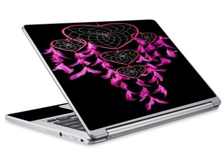 Heart Pink Feather Dream Catcher Acer Chromebook R13 Skin Cheap