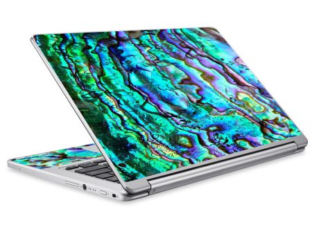 Abalone Ripples Green Blue Purple Shells Acer Chromebook R13 Skin Sale