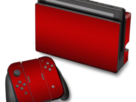 Red Carbon Fiber Graphite Nintendo Switch Skin Online