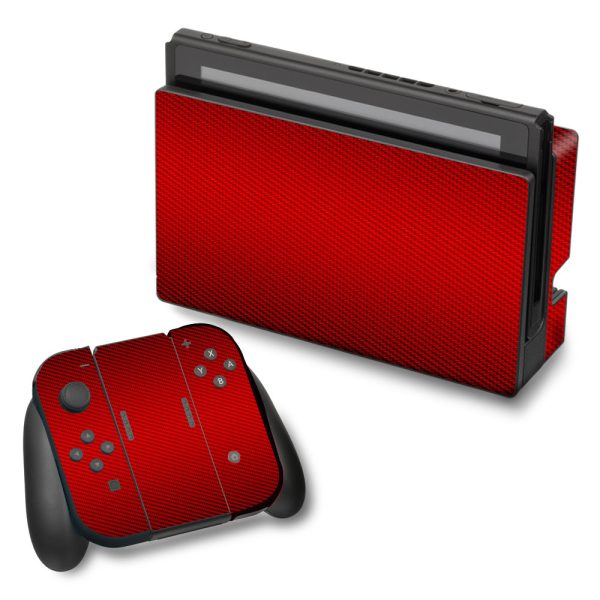 Red Carbon Fiber Graphite Nintendo Switch Skin Online