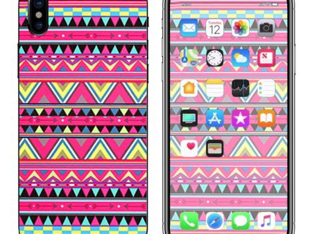 Aztec Pink Apple iPhone X Skin Discount