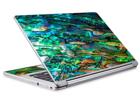 Abalone Shell Swirl Neon Green Opalescent Acer Chromebook R13 Skin Online