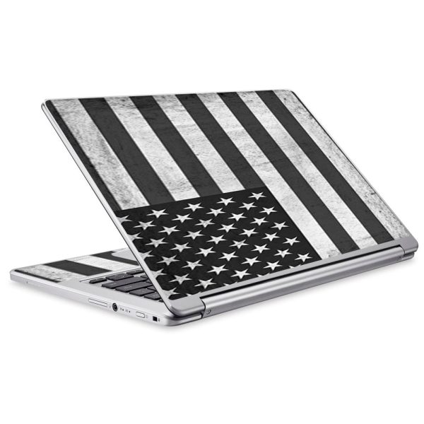 Black White Grunge Flag Usa America Acer Chromebook R13 Skin Online