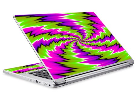 Psychedelic Moving Purple Green Swirls Acer Chromebook R13 Skin Online Hot Sale