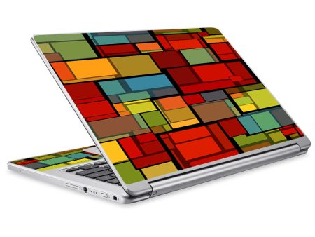 Abstract Colorful Square Pattern Acer Chromebook R13 Skin Fashion