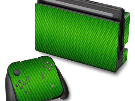 Lime Green Carbon Fiber Graphite Nintendo Switch Skin Online now