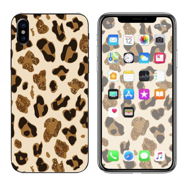 Brown Leopard Skin Pattern Apple iPhone X Skin Cheap