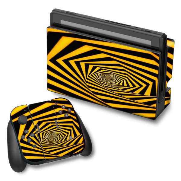 Black Yellow Trippy Pattern Nintendo Switch Skin Supply